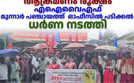 മൂന്നാറില്‍ തെരുവ് നായ ആക്രമണം രൂക്ഷം:  എഐവൈഎഫ് മൂന്നാര്‍ പഞ്ചായത്ത് ഓഫീസില്‍ പടിക്കല്‍ ധര്‍ണ നടത്തി