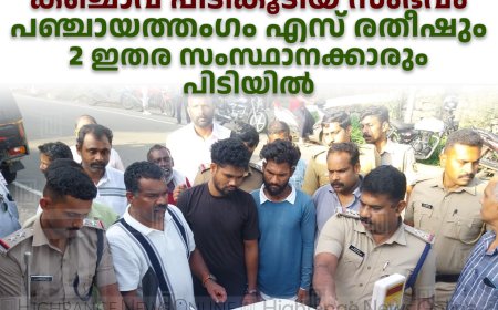 ഇരട്ടയാറില്‍ കഞ്ചാവ് പിടികൂടിയ സംഭവം: പഞ്ചായത്തംഗം എസ് രതീഷും 2 ഇതര സംസ്ഥാനക്കാരും പിടിയില്‍