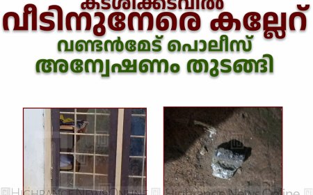 കടശിക്കടവില്‍ വീടിനുനേരെ കല്ലേറ്: വണ്ടന്‍മേട് പൊലീസ് അന്വേഷണം തുടങ്ങി