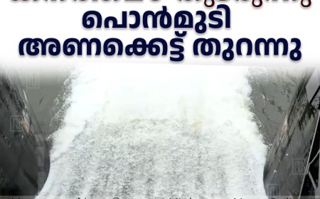 കനത്തമഴ തുടരുന്നു: പൊന്മുടി അണക്കെട്ട് തുറന്നു