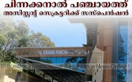 പദ്ധതികളില്‍ വ്യാപക അഴിമതി: ചിന്നക്കനാല്‍ പഞ്ചായത്ത് അസിസ്റ്റന്റ് സെക്രട്ടറിക്ക് സസ്‌പെന്‍ഷന്‍