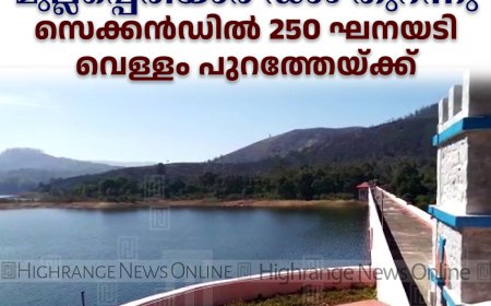 മുല്ലപ്പെരിയാര്‍ ഡാം തുറന്നു: സെക്കന്‍ഡില്‍ 250 ഘനയടി വെള്ളം പുറത്തേയ്ക്ക്
