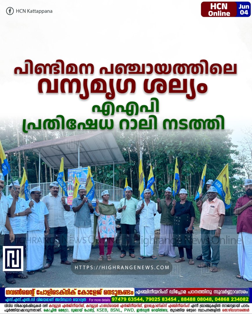  പിണ്ടിമന പഞ്ചായത്തിലെ വന്യമൃഗ ശല്യം: എഎപി പ്രതിഷേധ റാലി നടത്തി 