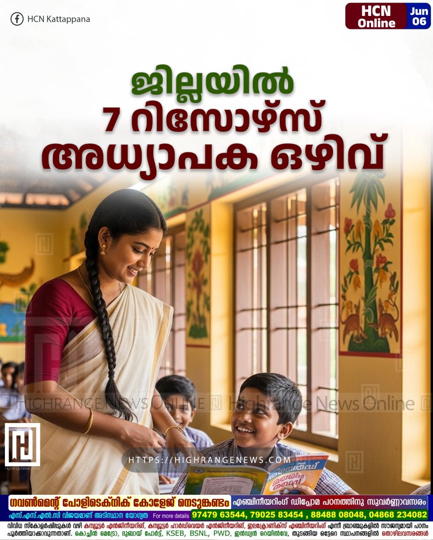 ജില്ലയില് 7 റിസോഴ്സ് അധ്യാപക ഒഴിവ്