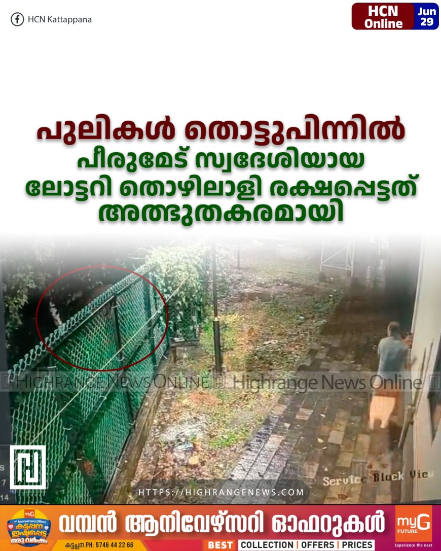 പുലികള് തൊട്ടുപിന്നില്: പീരുമേട് സ്വദേശിയായ ലോട്ടറി തൊഴിലാളി രക്ഷപ്പെട്ടത് അത്ഭുതകരമായി