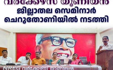 എന്‍ആര്‍ഇജി വര്‍ക്കേഴ്സ് യൂണിയന്‍ ജില്ലാതല സെമിനാര്‍ ചെറുതോണിയില്‍ നടത്തി