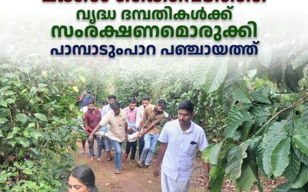 മക്കള്‍ കൈവെടിഞ്ഞ വൃദ്ധ ദമ്പതികള്‍ക്ക് സംരക്ഷണമൊരുക്കി പാമ്പാടുംപാറ പഞ്ചായത്ത്