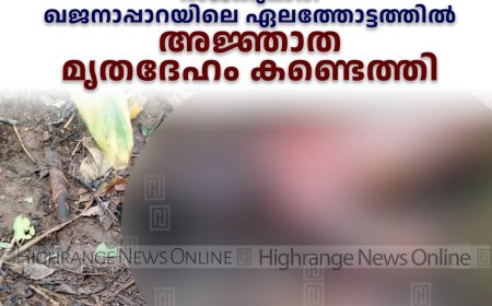 രാജകുമാരി ഖജനാപ്പാറയിലെ ഏലത്തോട്ടത്തില്‍ അജ്ഞാത മൃതദേഹം കണ്ടെത്തി