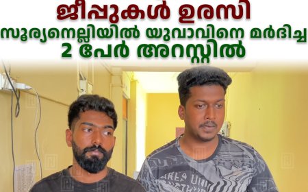 മത്സരയോട്ടത്തിനിടെ ജീപ്പുകള്‍ ഉരസി: സൂര്യനെല്ലിയില്‍ യുവാവിനെ മര്‍ദിച്ച 2 പേര്‍ അറസ്റ്റില്‍