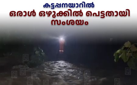 കട്ടപ്പനയാറിൽ ഒരാൾ ഒഴുക്കിൽപെട്ടതായി സംശയം