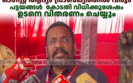 ഭൂപതിവ് നിയമ ഭേദഗതിയുമായി ബന്ധപ്പെട്ട  ചട്ടങ്ങള്‍ ഓഗസ്റ്റ് ആദ്യം പ്രാബല്യത്തില്‍ വരും: പട്ടയങ്ങള്‍  കോടതി വിധിക്കുശേഷം ഉടനെ വിതരണം ചെയ്യും