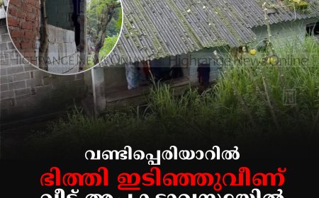 വണ്ടിപ്പെരിയാറില്‍ ഭിത്തി ഇടിഞ്ഞുവീണ് വീട് അപകടാവസ്ഥയില്‍