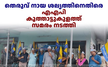 തെരുവ് നായ ശല്യത്തിനെതിരെ എഎപി കൂത്താട്ടുകുളത്ത് സമരം നടത്തി