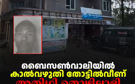 ബൈസൺവാലിയിൽ കാൽവഴുതി തോട്ടിൽവീണ് അതിഥി തൊഴിലാളി മരിച്ചു 