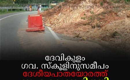 ദേവികുളം ഗവ. സ്‌കൂളിനുസമീപം ദേശീയപാതയോരത്ത് സംരക്ഷണഭിത്തി നിര്‍മിക്കാന്‍ നടപടിയില്ല