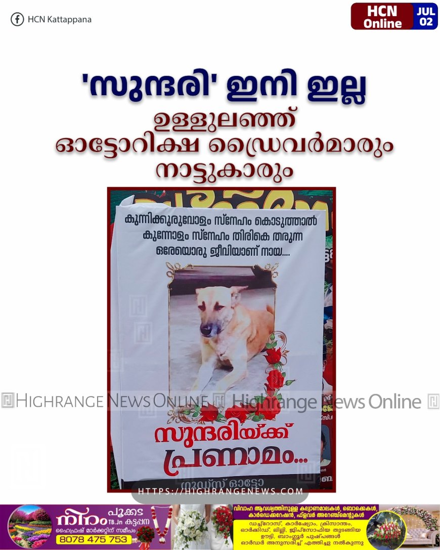 'സുന്ദരി' ഇനി ഇല്ല ഉള്ളുലഞ്ഞ് ഓട്ടോറിക്ഷ ഡ്രൈവര്മാരും നാട്ടുകാരും