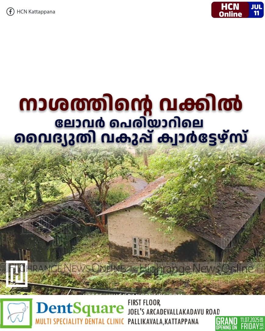 നാശത്തിന്റെ വക്കില് ലോവര് പെരിയാറിലെ വൈദ്യുതി വകുപ്പ് ക്വാര്ട്ടേഴ്സ്