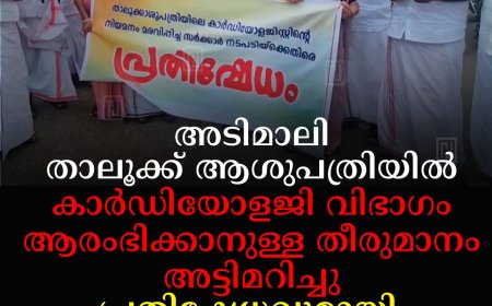 അടിമാലി താലൂക്ക് ആശുപത്രിയില്‍ കാര്‍ഡിയോളജി വിഭാഗം ആരംഭിക്കാനുള്ള തീരുമാനം അട്ടിമറിച്ചു: പ്രതിഷേധവുമായി യുഡിഎഫ് ഭരണസമിതി