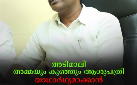 അടിമാലി അമ്മയും കുഞ്ഞും ആശുപത്രി യാഥാര്‍ഥ്യമാക്കാന്‍ ശ്രമം തുടരുന്നു: അഡ്വ. എ രാജ എംഎല്‍എ
