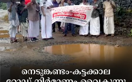 നെടുങ്കണ്ടം- കട്ടക്കാല റോഡ് നിര്‍മാണം വൈകുന്നു: കേരള കോണ്‍ഗ്രസ് ധര്‍ണ നടത്തി