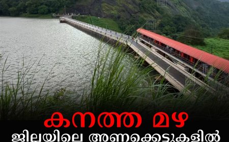 കനത്ത മഴ: ജില്ലയിലെ അണക്കെട്ടുകളില്‍ ജലനിരപ്പ് ഉയര്‍ന്നു 