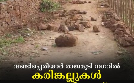 വണ്ടിപ്പെരിയാര്‍ രാജമുടി നഗറില്‍ കരിങ്കല്ലുകള്‍ നടപ്പാതയിലേക്ക് ഉരുട്ടിയിട്ടതായി പരാതി