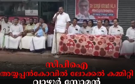 സിപിഐ അയ്യപ്പന്‍കോവില്‍ ലോക്കല്‍ കമ്മിറ്റി വാഴൂര്‍ സോമന്‍ അനുസ്മരണം നടത്തി