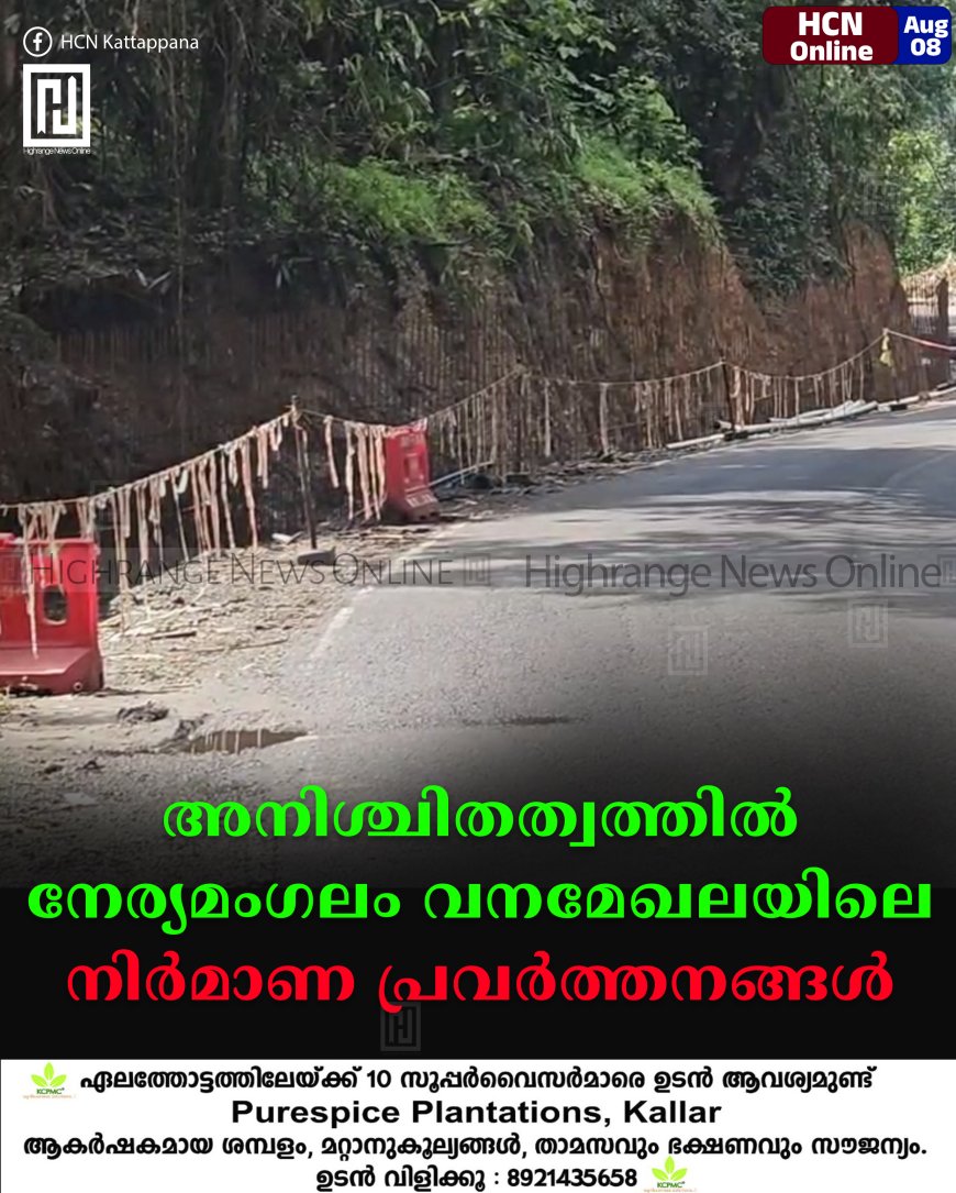 അനിശ്ചിതത്വത്തില്‍ നേര്യമംഗലം വനമേഖലയിലെ നിര്‍മാണ പ്രവര്‍ത്തനങ്ങള്‍