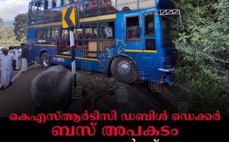 കെഎസ്ആര്ടിസി ഡബിള് ഡെക്കര് ബസ് അപകടം: ഡ്രൈവര്ക്ക് സസ്പെന്ഷന്