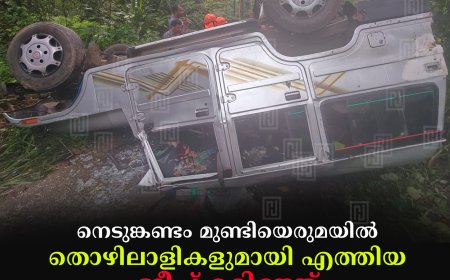 നെടുങ്കണ്ടം മുണ്ടിയെരുമയില്‍ തൊഴിലാളികളുമായി എത്തിയ ജീപ്പ് മറിഞ്ഞ് 8 പേര്‍ക്ക് പരിക്ക്