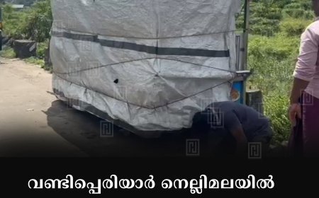 വണ്ടിപ്പെരിയാര്‍ നെല്ലിമലയില്‍   അജ്ഞാത വാഹനമിടിച്ച്‌ ഉന്തുവണ്ടി തകർന്നു