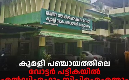 കുമളി പഞ്ചായത്തിലെ വോട്ടര്‍ പട്ടികയില്‍ എല്‍ഡിഎഫും സിപിഐഎമ്മും തിരിമറി നടത്തുന്നതായി കോണ്‍ഗ്രസ് 