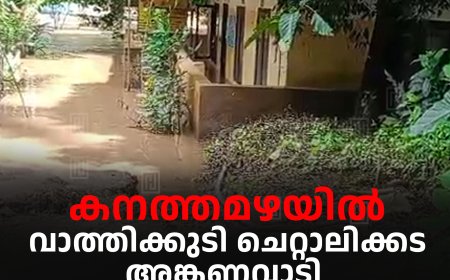 കനത്തമഴയില് വാത്തിക്കുടി ചെറ്റാലിക്കട അങ്കണവാടി വെള്ളത്തിലായി