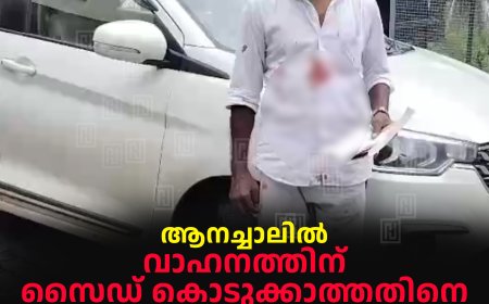 ആനച്ചാലില് വാഹനത്തിന് സൈഡ് കൊടുക്കാത്തതിനെ ചൊല്ലി തര്ക്കം: കാര് ഡ്രൈവറെ മര്ദിച്ചതായി പരാതി
