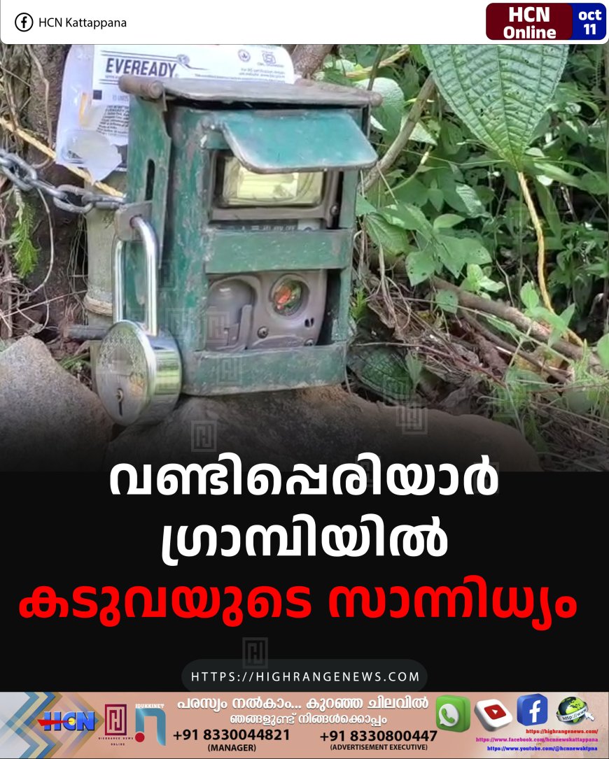 വണ്ടിപ്പെരിയാര് ഗ്രാമ്പിയില് കടുവയുടെ സാന്നിധ്യം