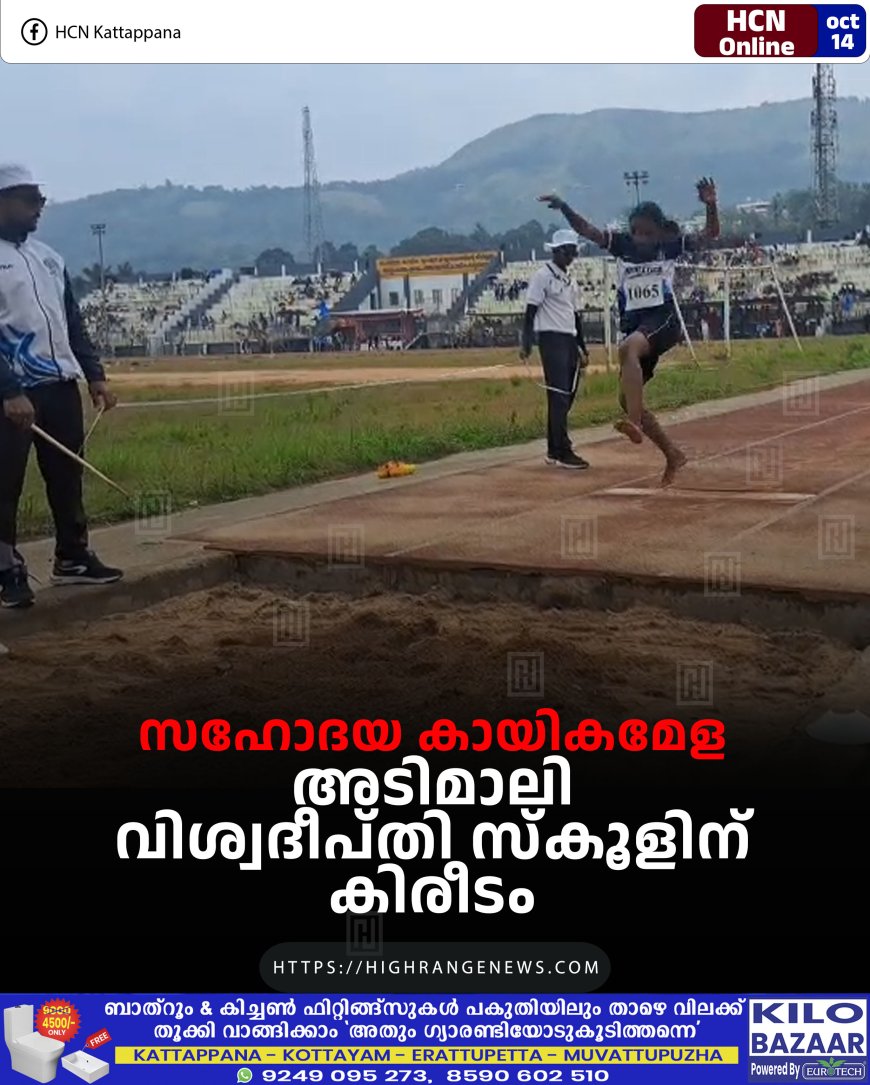 സഹോദയ കായികമേള: അടിമാലി വിശ്വദീപ്തി സ്‌കൂളിന് കിരീടം