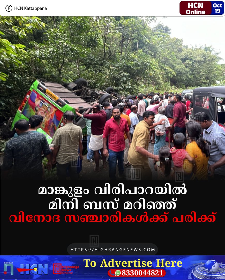 മാങ്കുളം വിരിപാറയില് മിനി ബസ് മറിഞ്ഞ് വിനോദ സഞ്ചാരികള്ക്ക് പരിക്ക്