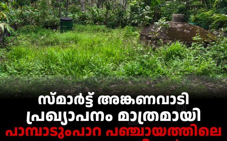 സ്മാര്‍ട്ട് അങ്കണവാടി പ്രഖ്യാപനം മാത്രമായി: പാമ്പാടുംപാറ പഞ്ചായത്തിലെ 4 അങ്കണവാടികള്‍ വാടക കെട്ടിടത്തില്‍