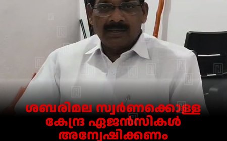 ശബരിമല സ്വര്‍ണക്കൊള്ള കേന്ദ്ര ഏജന്‍സികള്‍ അന്വേഷിക്കണം: ബിജെപി സംസ്ഥാന സെക്രട്ടറി പന്തളം പ്രതാപന്‍ 