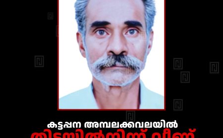 കട്ടപ്പന അമ്പലക്കവലയില്‍ തിട്ടയില്‍നിന്ന് വീണ് ഗൃഹനാഥന്‍ മരിച്ചു