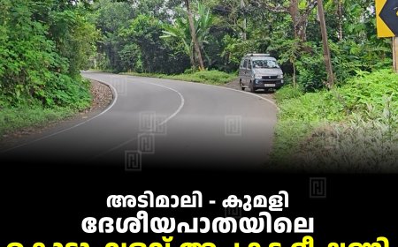 അടിമാലി - കുമളി ദേശീയപാതയിലെ കൊടുംവളവ് അപകട ഭീഷണി