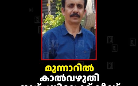 മൂന്നാറിൽ കാൽവഴുതി താഴ്ചയിലേക്ക് വീണ് യുവാവ് മരിച്ചു