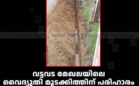 വട്ടവട മേഖലയിലെ വൈദ്യുതി മുടക്കിത്തിന് പരിഹാരം: ഭൂഗര്‍ഭ കേബിളുകള്‍ സ്ഥാപിക്കല്‍ തുടങ്ങി