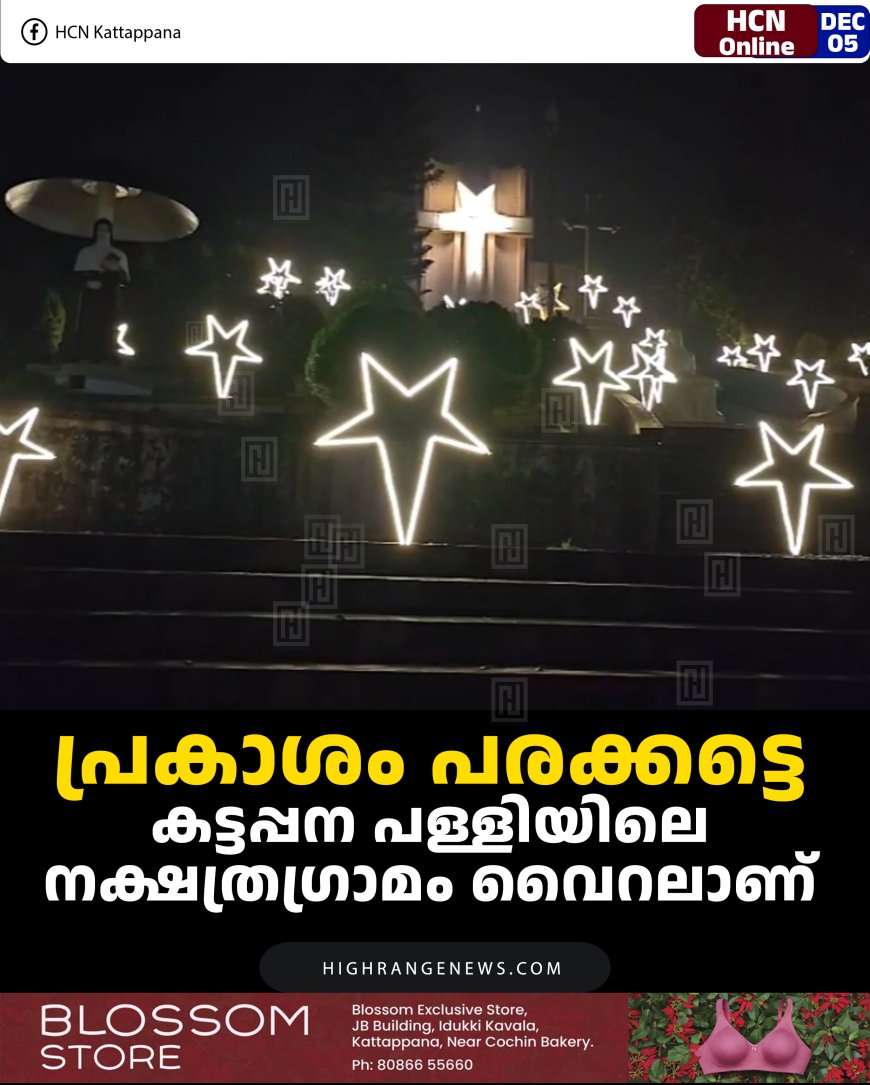 പ്രകാശം പരക്കട്ടെ: കട്ടപ്പന പള്ളിയിലെ നക്ഷത്രഗ്രാമം വൈറലാണ്