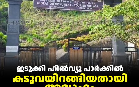 ഇടുക്കി ഹില്‍വ്യു പാര്‍ക്കില്‍ കടുവയിറങ്ങിയതായി അഭ്യൂഹം 