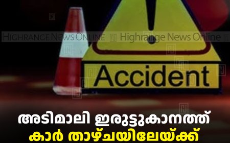 അടിമാലി ഇരുട്ടുകാനത്ത് കാര്‍ താഴ്ചയിലേയ്ക്ക് മറിഞ്ഞ് 5 പേര്‍ക്ക് പരിക്ക്  