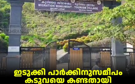 ഇടുക്കി പാര്‍ക്കിനുസമീപം കടുവയെ കണ്ടതായി ലോറി ഡ്രൈവര്‍: നാട്ടുകാര്‍ ഭീതിയില്‍