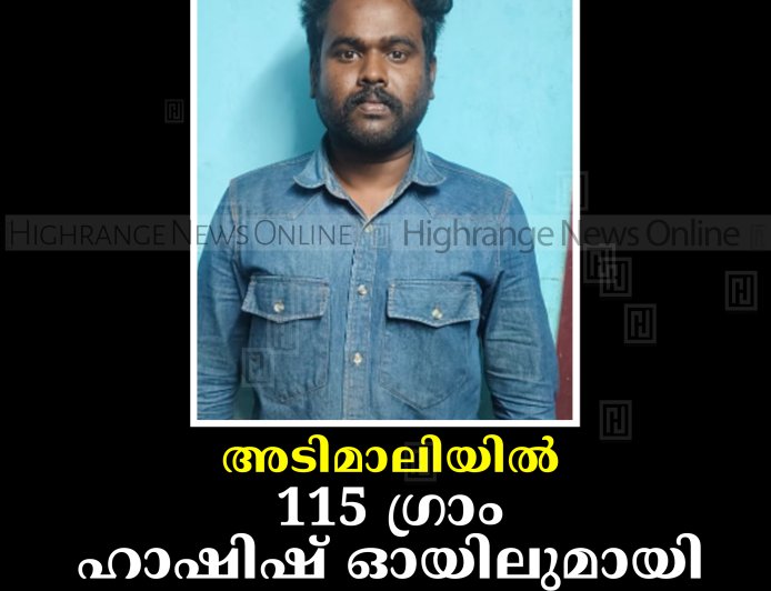 അടിമാലിയില്‍ 115 ഗ്രാം ഹാഷിഷ് ഓയിലുമായി യുവാവ് പിടിയില്‍ 