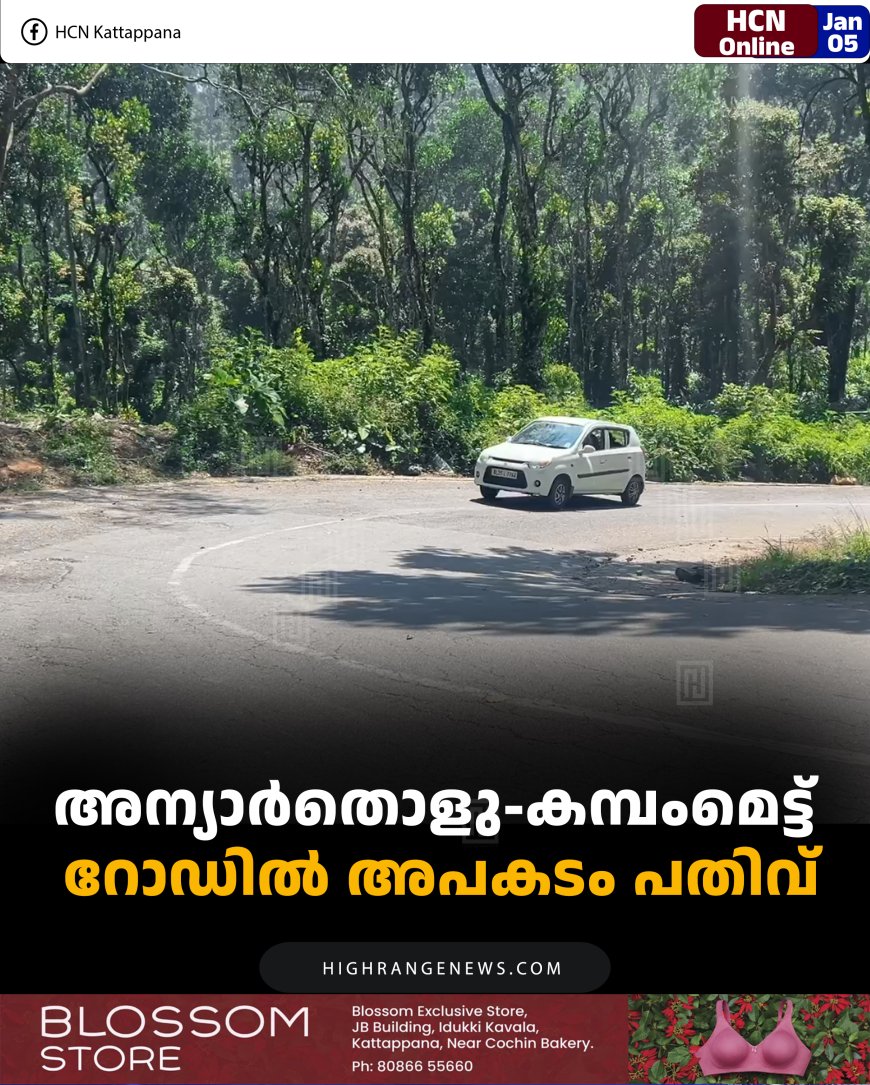 അന്യാര്‍തൊളു-കമ്പംമെട്ട് റോഡില്‍ അപകടം പതിവ്
