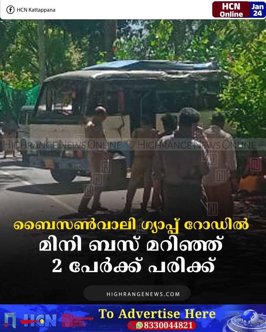 ബൈസണ്‍വാലി ഗ്യാപ്പ് റോഡില്‍ മിനി ബസ് മറിഞ്ഞ് 2 പേര്‍ക്ക് പരിക്ക്